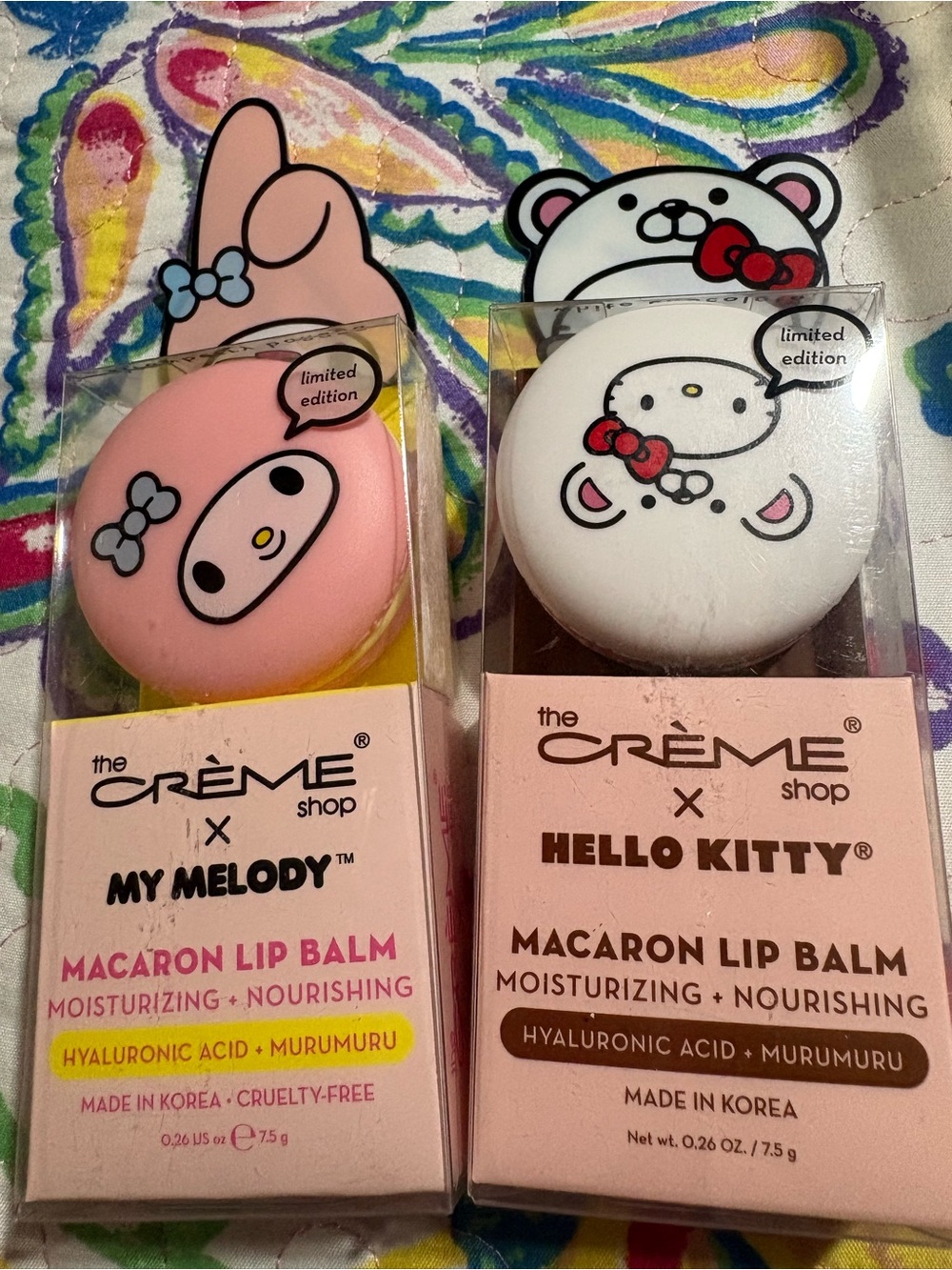 the CRÈME Shop x Hello Kitty Macaron Lip Balm — White Moisturizing Gloss